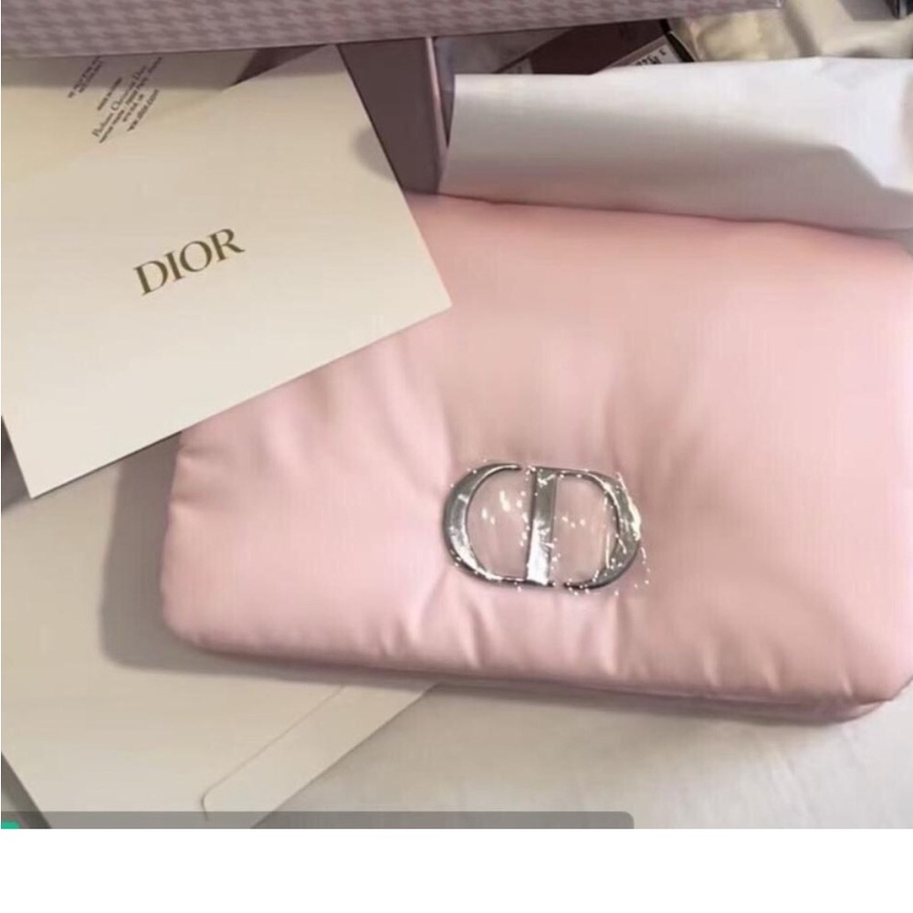 Dior Soft Pink Clutch with Silver Logo